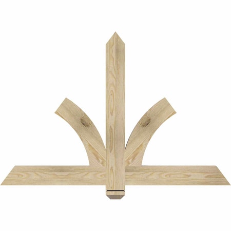Ekena Millwork Redmond Rough Sawn Timber Gable Bracket, Douglas Fir, 48"W x 32"H x 2"D x 4"F, 16/12 Pitch GBW048X32X0204RED00RDF